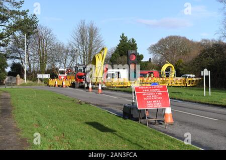 Roadworks on Northway, Bishopston, Gower. Stock Photo