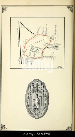 Transactions of the Leicestershire Architectural and Archaeological Society . Itin. vol. i.. SITE AND SEAL OF THE BLACKFRIARS OF LEICESTER. THE FRIAR-PREACHERS OR BLACKFRIARS OF LEICESTER. 51 present date for the term of threescore years, at the yearly rent of40s., paid at Ladyday and Michaelmas. The lessee was to havehedgebote, with loppe, toppe, & croppe of all wood and under-wood growing on the grounds; and he was to find all manor ofrepacons, sauynge stone, tymber, lathe, & nayle, which the Priorand Convent should provide: and they should have power of re-entry,if the rent was behind for a Stock Photo