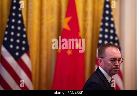 Mick Mulvaney Acting White House Chief Of Staff Listens As U S