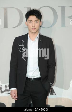 --File--Chinese actor and model Johnny Huang Jingyu arrives for a promotional event by Dior in Shanghai, China, 28 August 2018. Stock Photo