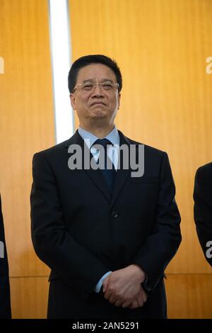 Ip Son Sang, Prosecutor General of the Public Prosecutions Office, poses for photos after the press conference at the Macao Government Headquarters in Stock Photo