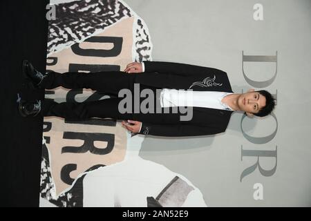 --File--Chinese actor and model Johnny Huang Jingyu arrives for a promotional event by Dior in Shanghai, China, 28 August 2018. Stock Photo