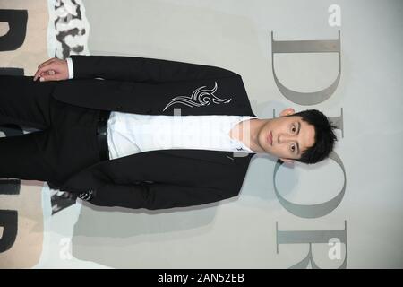 --File--Chinese actor and model Johnny Huang Jingyu arrives for a promotional event by Dior in Shanghai, China, 28 August 2018. Stock Photo