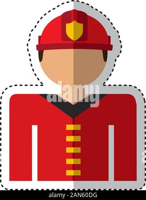 fireman avatar character icon Stock Vector