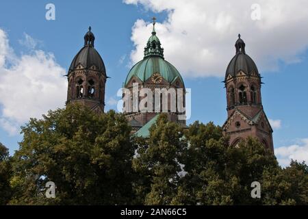 St. Luke Church is the largest Protestant church in Munich, Germany, Europe Stock Photo