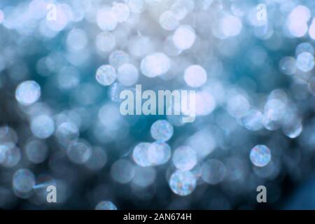 Blue Abstract bokeh light effect on background Stock Photo