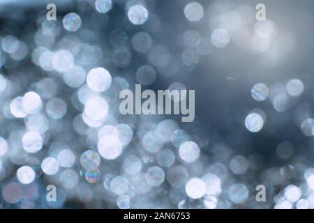 Blue Abstract bokeh light effect on background Stock Photo