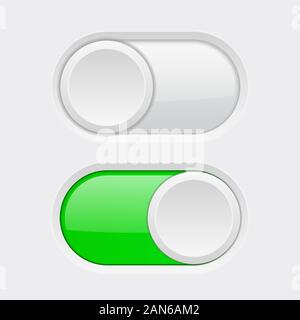 Toggle switch buttons. Vector 3d illustration. Stock Vector