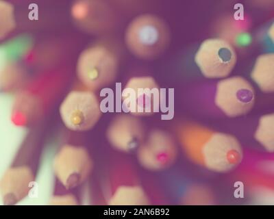 various colors of pencils on a white background, copy space Stock Photo
