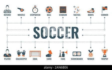 Soccer Typography Banner Stock Vector