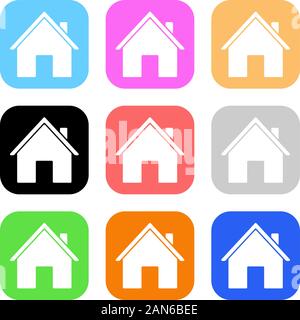Colored house icons Stock Vector