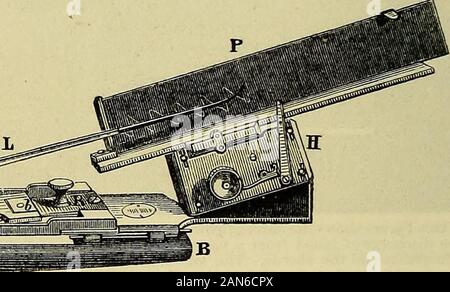 Carpenter's principles of human physiology . Mareys Sphygmograph. The production of the pulse is a subject of much interest. The passage of acontinuous current of fluid through an elastic tube takes place in accordancewith the same laws as those which govern its passage through a rigid tube;but if into an already tightly-filled elastic tube which is closed at its extremitya jet of fluid be driven, the first part of the tube undergoes distension, and anoscillatory movement is impressed on the particles of the fluid, which rapidlypropagates itself in the form of a positive wave to the extremity Stock Photo