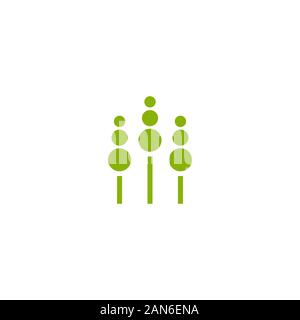 Three abstract ears of wheat, barley or rye. Green icon Icon isolated on white. Logo for eco company, agriculture, nature firm, ecology, healthy organ Stock Vector