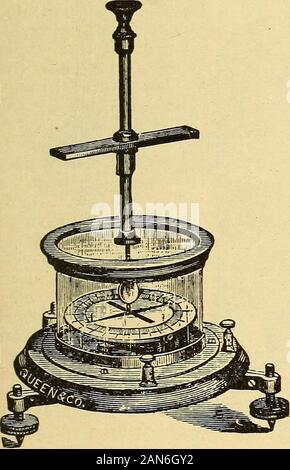 Lessons in practical electricity; principles, experiments, and arithmetical problems, an elementary text-book . Fig. 164.— DArsonval Mirror-Reflecting Galva-nometer with Scale and Reading Telescope.. Stock Photo