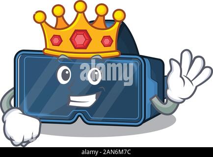 A stunning of vr virtual reality stylized of King on cartoon mascot style Stock Vector