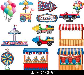 Set of circus items on white background illustration Stock Vector Image ...