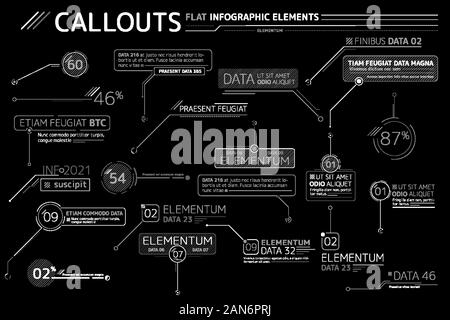 Callouts Flat Infographic Elements Collection Stock Vector