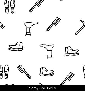 Shoe Repair Equipment Seamless Pattern Vector Stock Vector