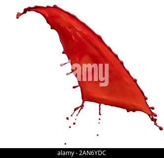 splendid red paint splash isolated on white background Stock Photo