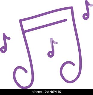 music notes sound isolated icon Stock Vector