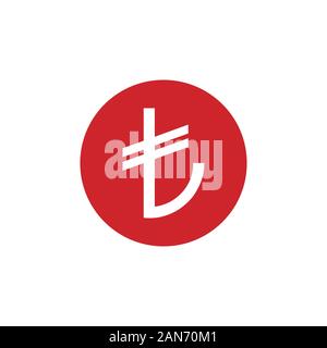 Turkey, turkish lira icon. Vector illustration, flat design Stock Vector