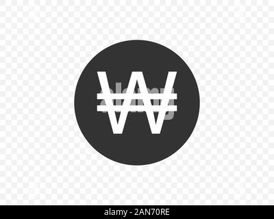 Korean won icon. Vector illustration, flat design Stock Vector