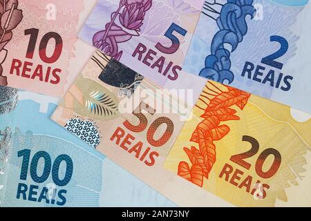 Brazilian money - Real a business background Stock Photo