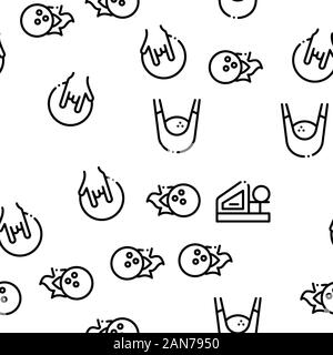Bowling Game Tools Seamless Pattern Vector Stock Vector