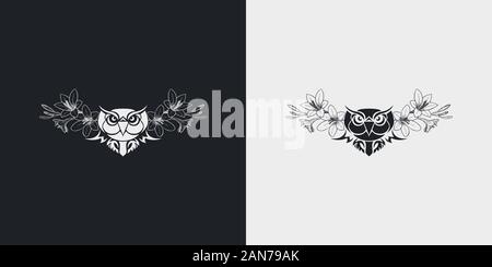 Unique owl logo which can help your business to grown up Stock Vector