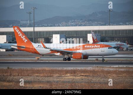 Easyjet Airbus A320-200 (OE-IJH). Málaga airport, Andalusia, Spain. Stock Photo