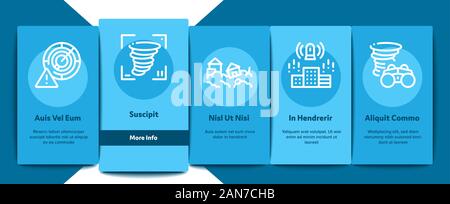 Tornado And Hurricane Onboarding Elements Icons Set Vector Stock Vector ...