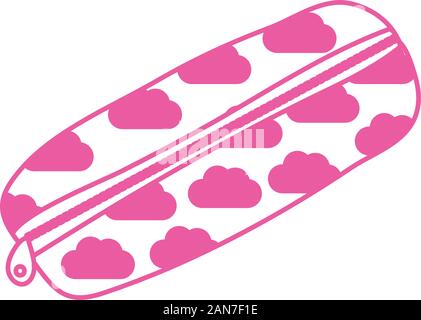 pencils case with clouds pattern Stock Vector