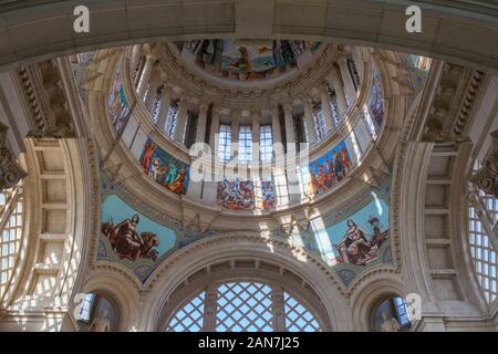 Barcelona, Spain - Dec 26th 2019: Principal dome of Palau Nacional building Barcelona, Spain. Indoors Stock Photo