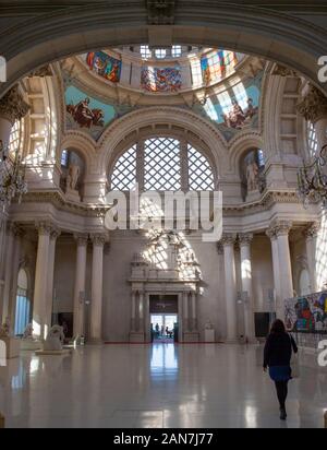 Barcelona, Spain - Dec 26th 2019: Principal dome of Palau Nacional building Barcelona, Spain. Indoors Stock Photo