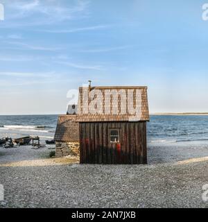 Old fishing huts at Helgumannen fishing village, Fårö, Gotland, Sweden. Scandinavia. Stock Photo