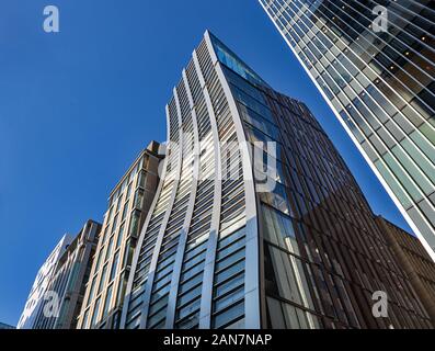 Bendy building in the Tokyo Ginza Maronie Dori district. Stock Photo