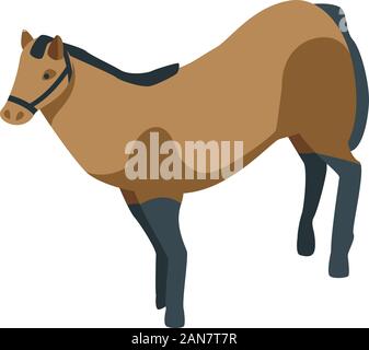 Horse animal icon, isometric style Stock Vector