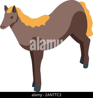 Domestic horse icon, isometric style Stock Vector