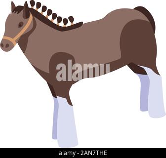 Fashion horse icon, isometric style Stock Vector
