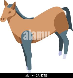 Trophy horse icon, isometric style Stock Vector