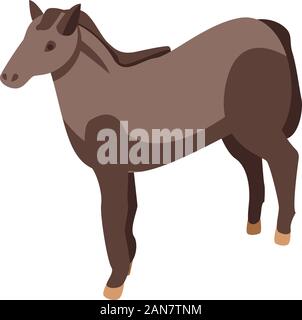 Luck horse icon, isometric style Stock Vector