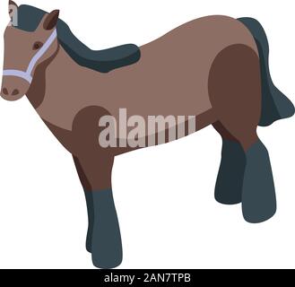 Jockey horse icon, isometric style Stock Vector