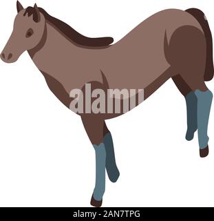 Mustang horse icon, isometric style Stock Vector