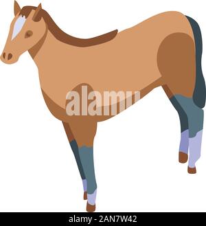 Fast horse icon, isometric style Stock Vector