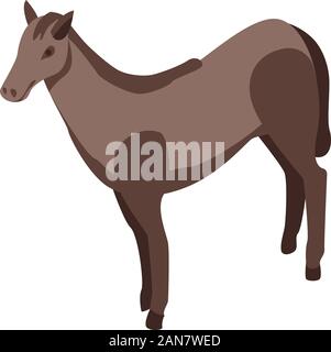 Mammal horse icon, isometric style Stock Vector
