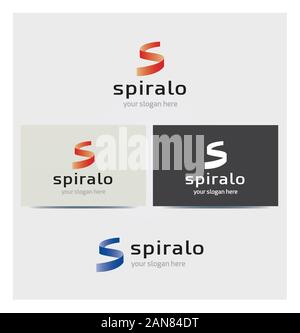 Letter S Icon and Logo for Corporate Business, Card Mock up in Several Colors Stock Vector