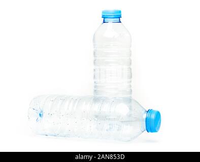 two plastic bottles isolated template background Stock Photo