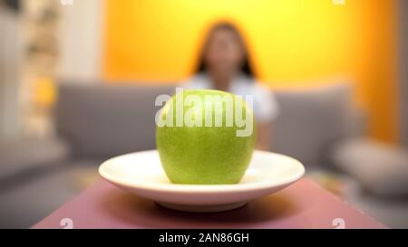 One Apple Lying On Weight Scale Stock Photo 88573951