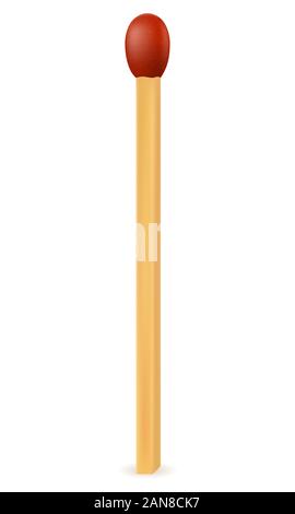 wooden match with red sulfur vector illustration isolated on white background Stock Vector