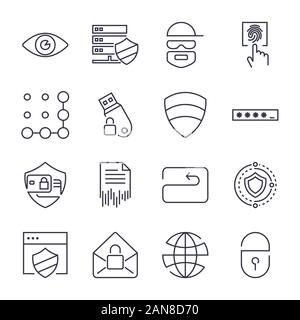 Flat Design Protection and Security Icons Set. Vector Illustration Of 16 Web Safety Icons. Pack Of Easy Payment, Safeguard, Safe Lock And Other Stock Vector